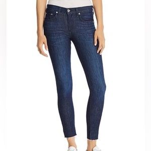 Rag & Bone Raw-Edge Ankle Skinny Jeans in Tonal River Size 26